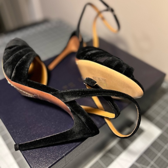 Ralph Lauren Purple Label Black Velvet Shoe - Picture 3 of 4